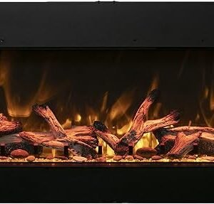 60-TRU-View-XL XT – Cheminée électrique à 3 côtés de 152,4 cm, chauffage de cheminée en verre à 3 côtés avec télécommande et minuterie 8H, thermostat, noir, luminosité réglable, effets de flamme réalistes