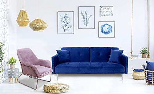 Menzzo Carla Canapé en Velours Bleu